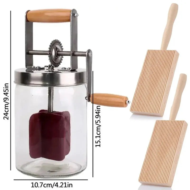 Manual Butter Maker – Home Butter Machine with Wooden Handle