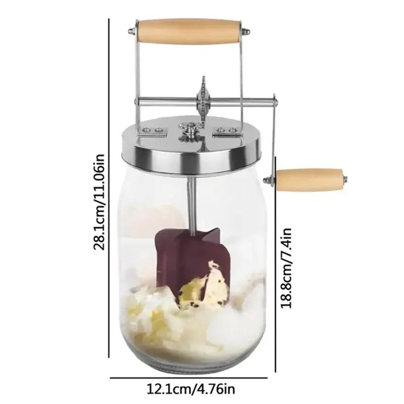 Manual Butter Maker – Home Butter Machine with Wooden Handle