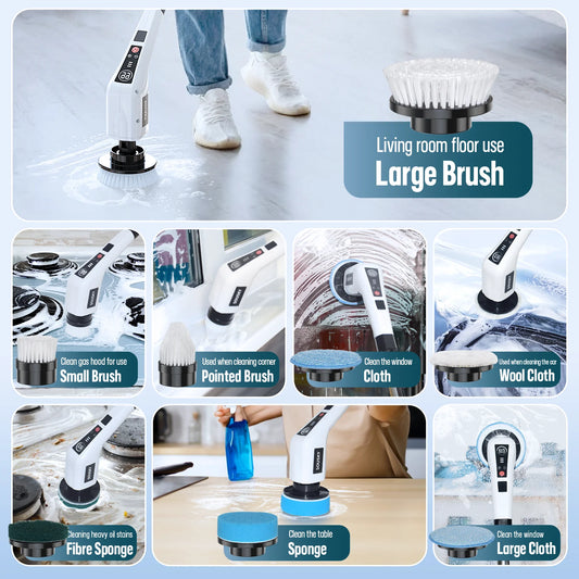 Electric cleaning brush for floor tiles