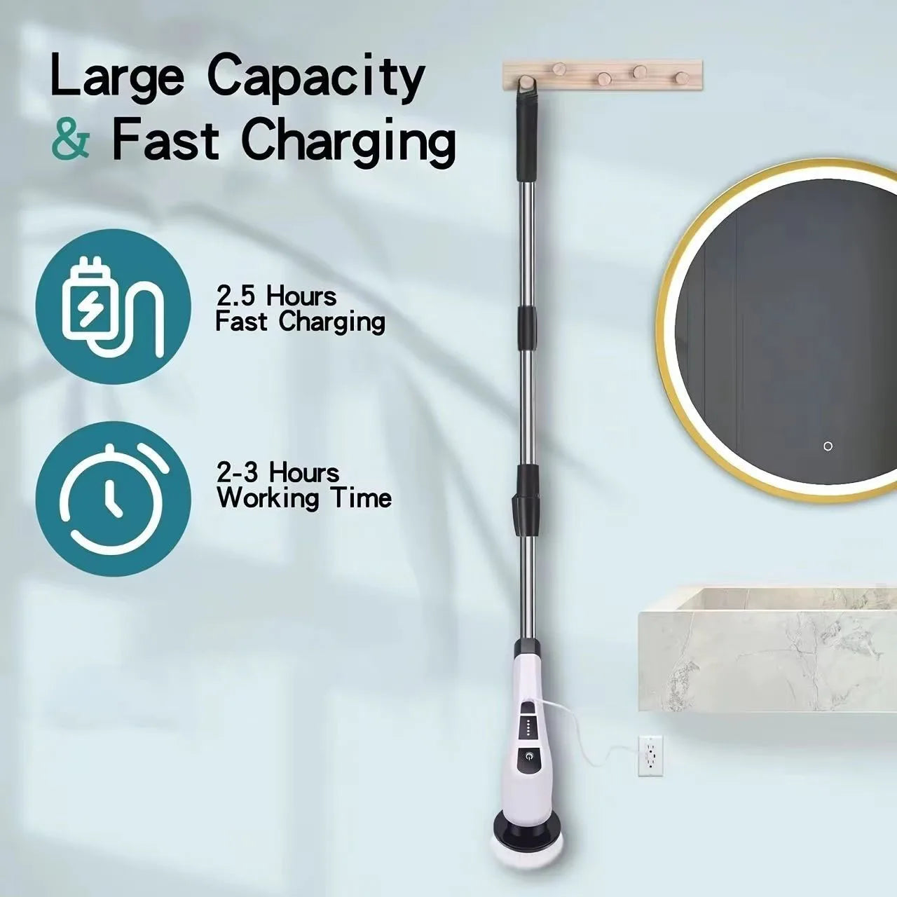 Electric bathroom cleaning brush